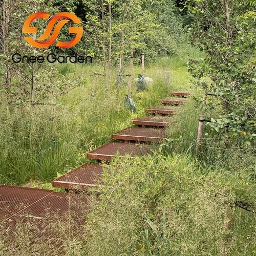 corten steel modern staircase