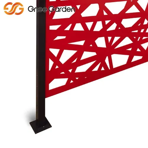 Hedendaagse rode abstracte corten metalen hek