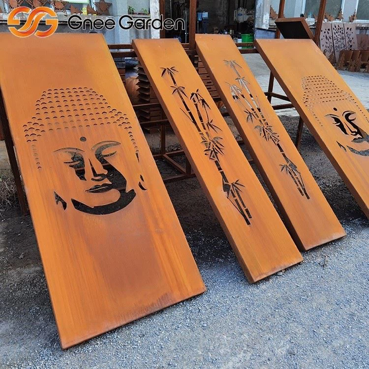 Corten Steel Screen 3-Panels