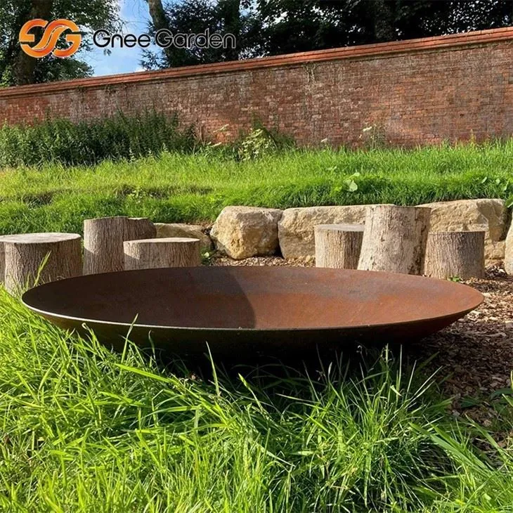 Corten weerbestendige vuurplaats tuin
