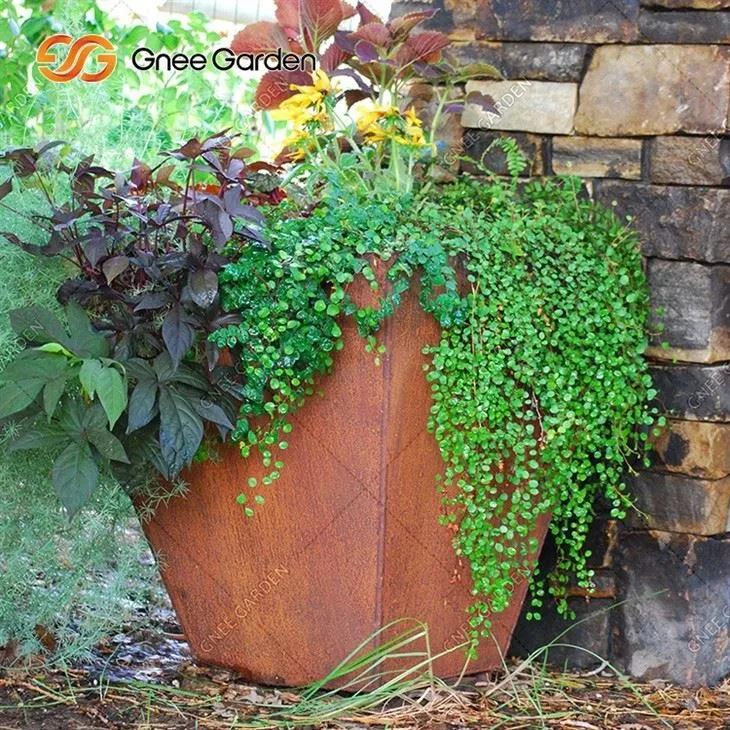 Corten Steel outdoor flower pots