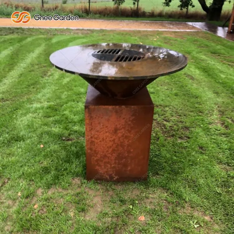 Cortenstaal metalen BBQ-grills buiten houtgestookte vuurplaats