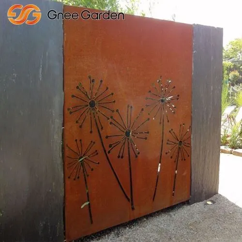 Corten staal roestig metaalscherm Dandelion ornament bord