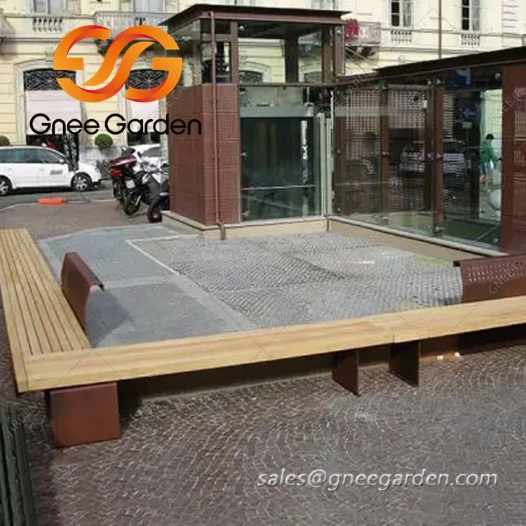 Aangepaste maat Cortenstaal tuinmeubilair