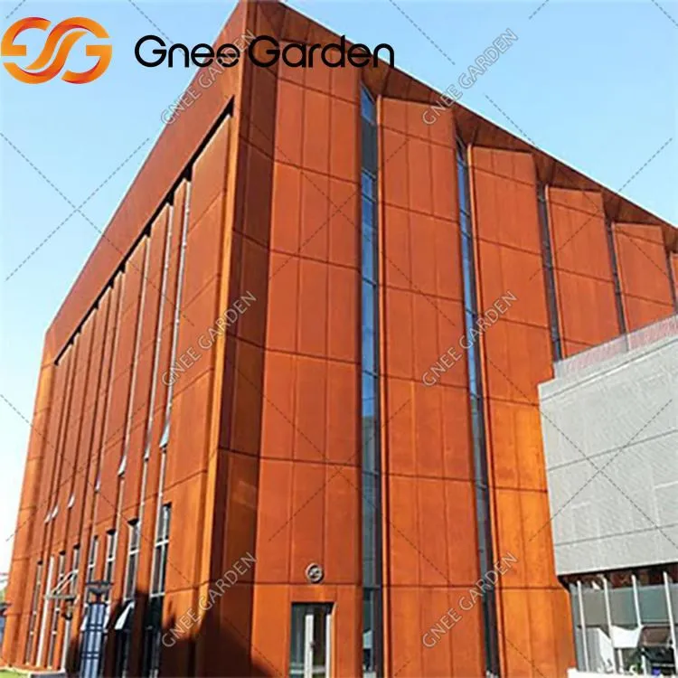 Decoratie corten stalen gevelplaat