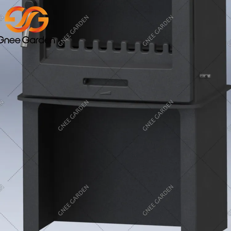 Buiten gietijzeren houtkachels