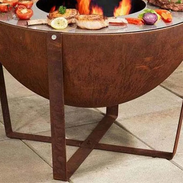  corten fire pit cooking